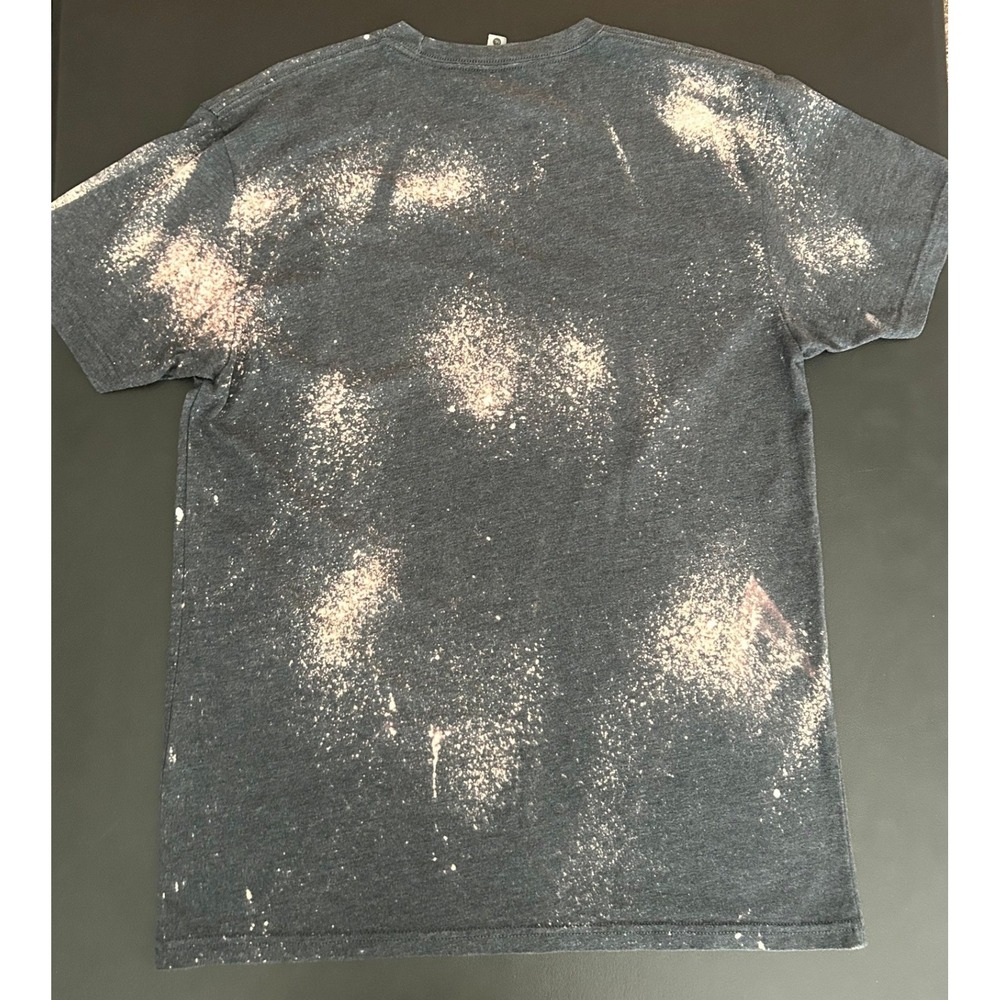 Next Level Rebel Rose Texas Leopard Floral Bleached Graphic T-Shirt Gray L 1357 - Picture 3 of 7